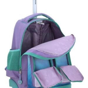 mochila con carro de fabrica de chenson de ariel lila de bolsitas