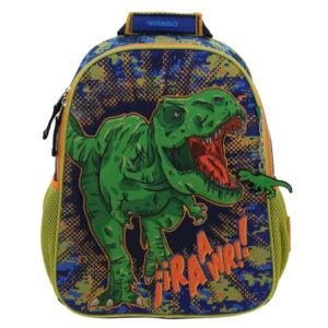 mochila dinosaurio rex cuerpo completo azul escolar 3d para kinder