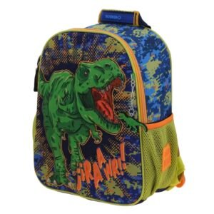 mochila dinosaurio rex cuerpo completo azul escolar 3d para kinder