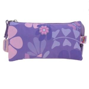 lapicera morada de bolsitas con resorte