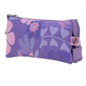 lapicera morada de bolsitas con resorte