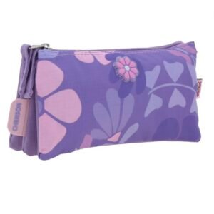 lapicera morada de bolsitas con resorte