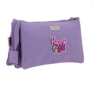 lapicera morada de bolsitas con resorte