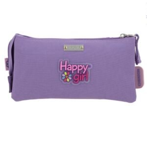 lapicera morada de bolsitas con resorte