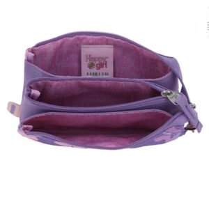 lapicera morada de bolsitas con resorte