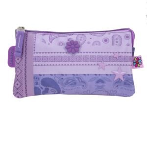 lapicera morada con tiras colgantes happy girl