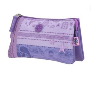 lapicera morada con tiras colgantes happy girl