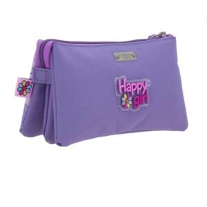 lapicera morada con tiras colgantes happy girl