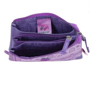 lapicera morada con tiras colgantes happy girl