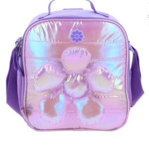 lonchera con flor 3d inflada brillante happy girl