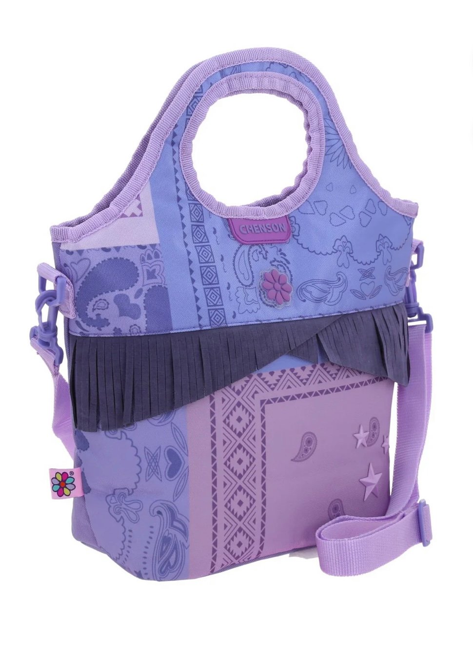 lonchera morada con tiras colgantes happy girl lonchera morada con tiras colgantes happy girl