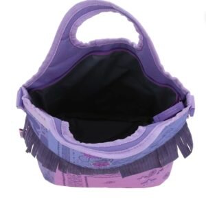 lonchera morada con tiras colgantes happy girl