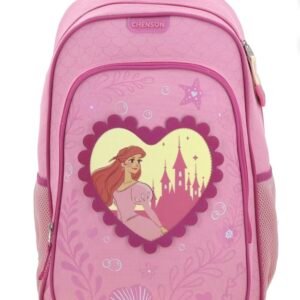mochila grande de ariel sirenita corazón rosa