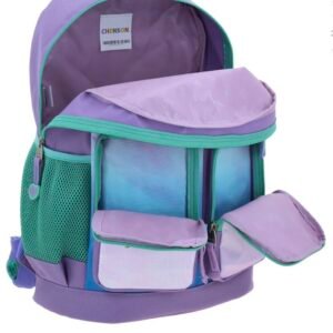 mochila de ariel lila de bolsitas