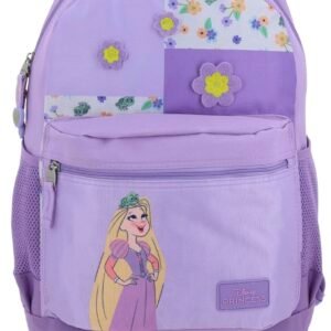 mochila de rapunzel flores bordada grande