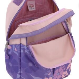mochila morada de bolsitas con resorte