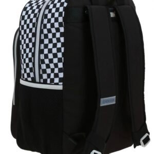 mochila cierres de cuadros negro con blanco