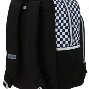 mochila cierres de cuadros negro con blanco