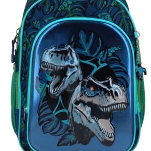 mochila de dinosaurio 6d azul metalizado grande