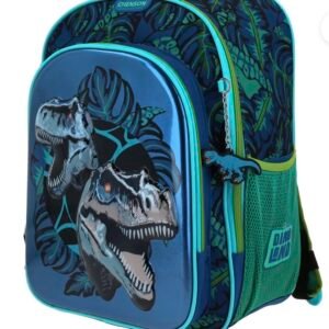 mochila de dinosaurio 6d azul metalizado grande