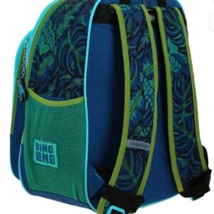 mochila de dinosaurio 6d azul metalizado grande
