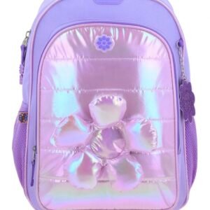 mochila con flor 3d inflada brillante happy girl