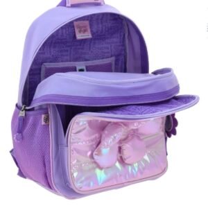 mochila con flor 3d inflada brillante happy girl