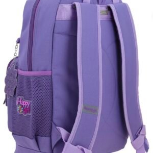 mochila morada con tiras colgantes happy girl