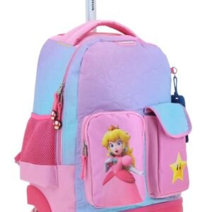 mochila con carro de fabrica de chenson de princesa peach bolsitas