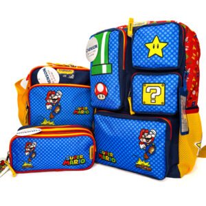 combo de mochila de mario bross de bolsitas grande