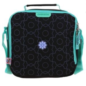 lonchera de flores negra juvenil
