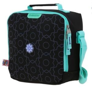 lonchera de flores negra juvenil