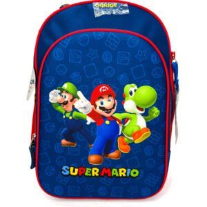 combo de mochila mario bross de 3d amigos grande