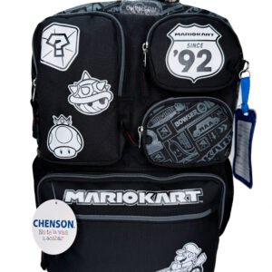 mochila de mario bross bolsitas negra grande