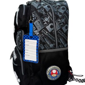 mochila de mario bross bolsitas negra grande