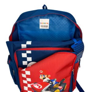 mochila de mario kart cuadros bandera grande