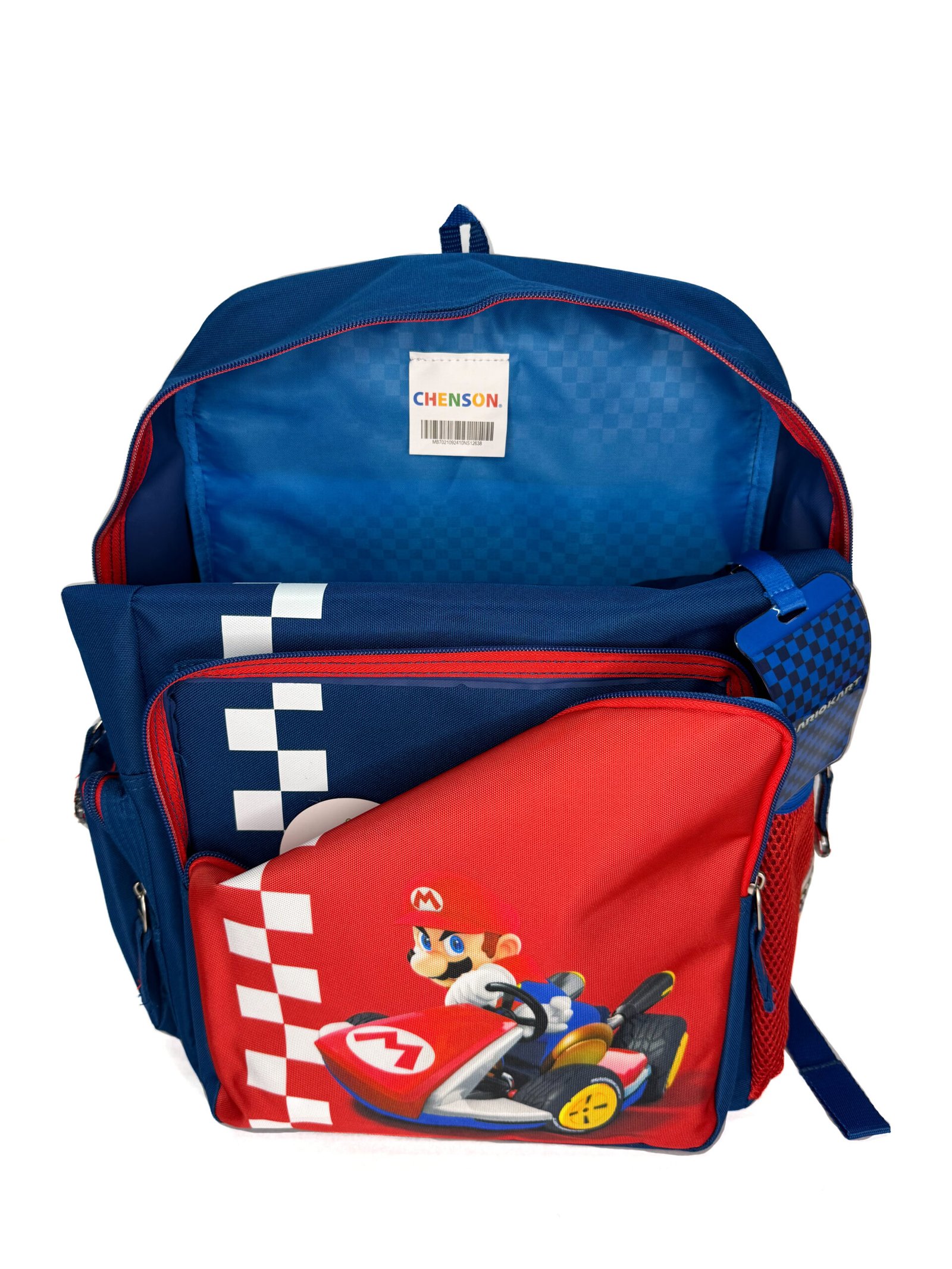 mochila de mario kart cuadros bandera grande mochila de mario kart cuadros bandera grande