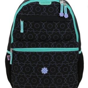 mochila de flores negra juvenil
