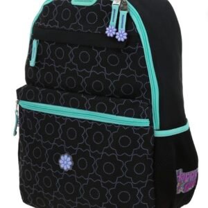 mochila de flores negra juvenil