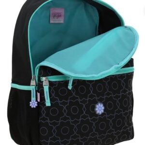 mochila de flores negra juvenil