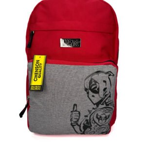 mochila de dead pool roja grande