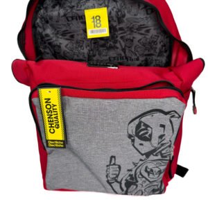 mochila de dead pool roja grande