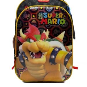 mochila de bowser 6d metalizada negra grande