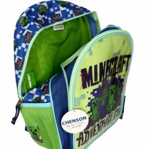 mochila minecraft adventure verde lisa grande