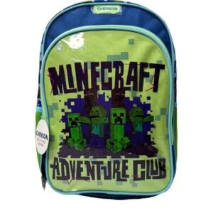 mochila minecraft adventure verde lisa grande