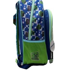 mochila minecraft adventure verde lisa grande