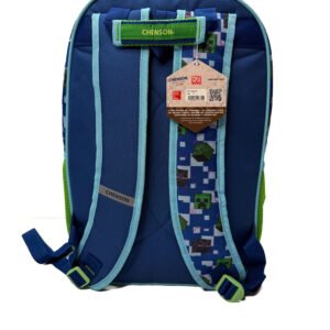 mochila minecraft adventure verde lisa grande